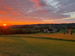 Zonsopgang boven de heuvels rond Monte Porzio